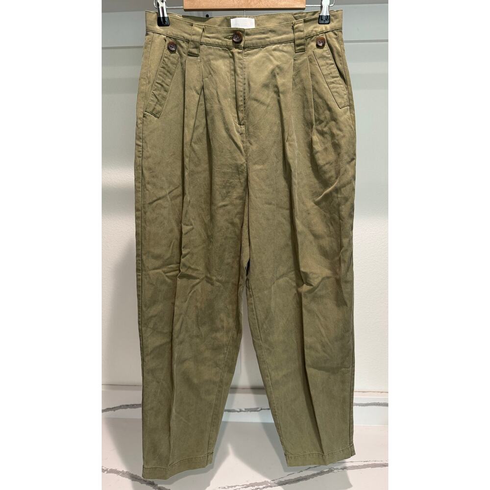 EVERY Women's‎ Pleated Tencel + Cotton Pants Green Size Small